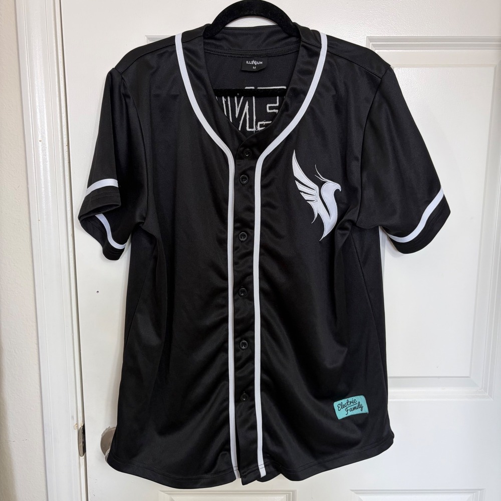 Illenium Electric Family Baseball Jersey Black White Phoenix Logo Size M